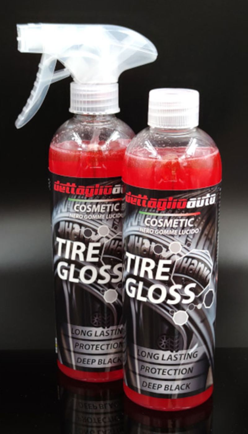 prodotti car detailing tire and gloss per un'effetto lucido degli pneumatici