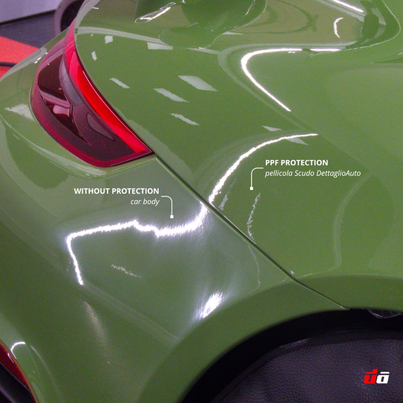 Difference between the PPF applied on a part of the bodywork and a part without PPF